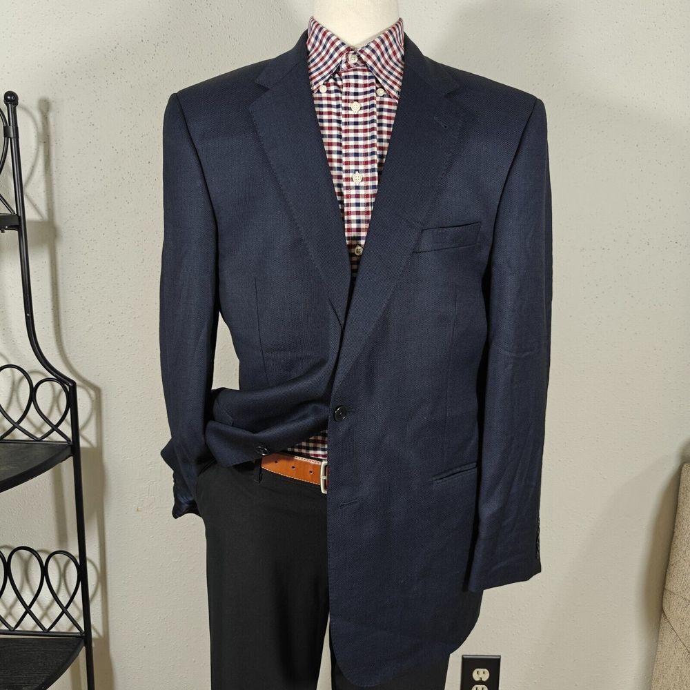 JOS A BANK Gordon Signature‎ Gold Men's Sport Coat Blazer Two Button Navy 44L